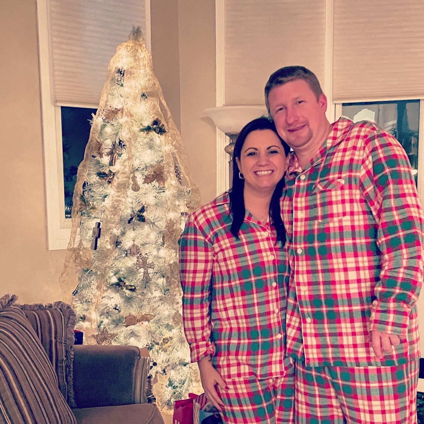 First Christmas together calls for matching PJs.