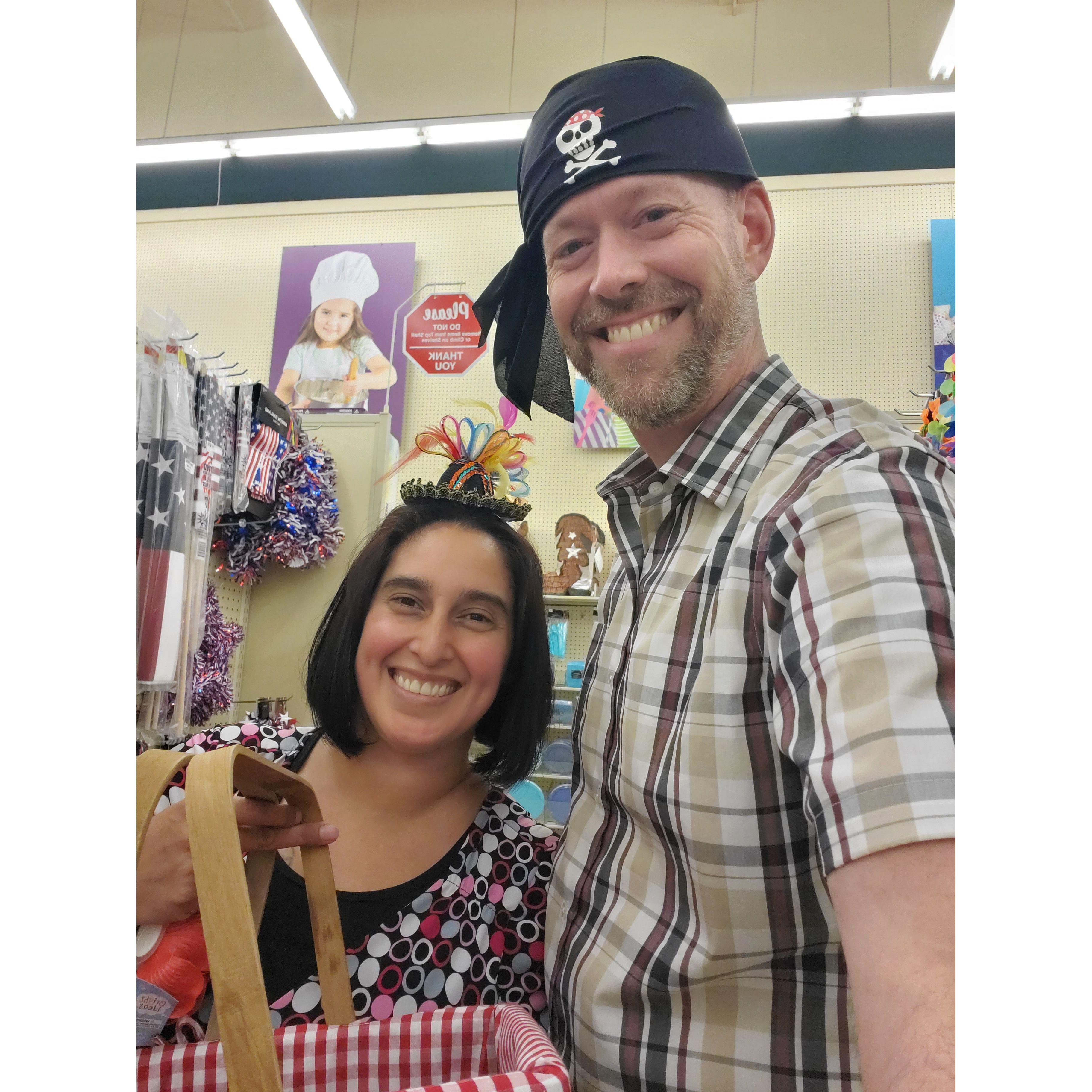 Couples Adventure Challenge: Decorate your own picnic basket. We wondered around Hobby Lobby and found our basket and stuff to decorate it. We also played a little dress up in the aisle. July 31, 2021