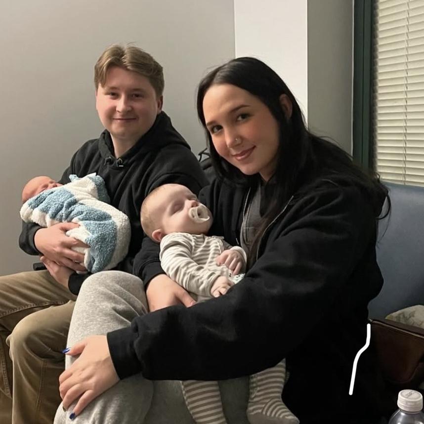 Us at the hospital congratulating Kaylee on Draven!