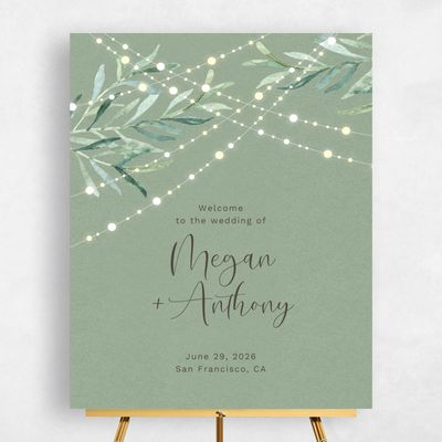 Green Wedding Sign - Saranac Portrait