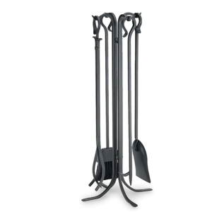 Pilgrim 18002 5 Piece Forged Hearth Tool Set - 33" Tall Black