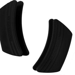 Le Creuset Silicone Set of 2 Handle Grips, 5" x 2 1/2" each, Black