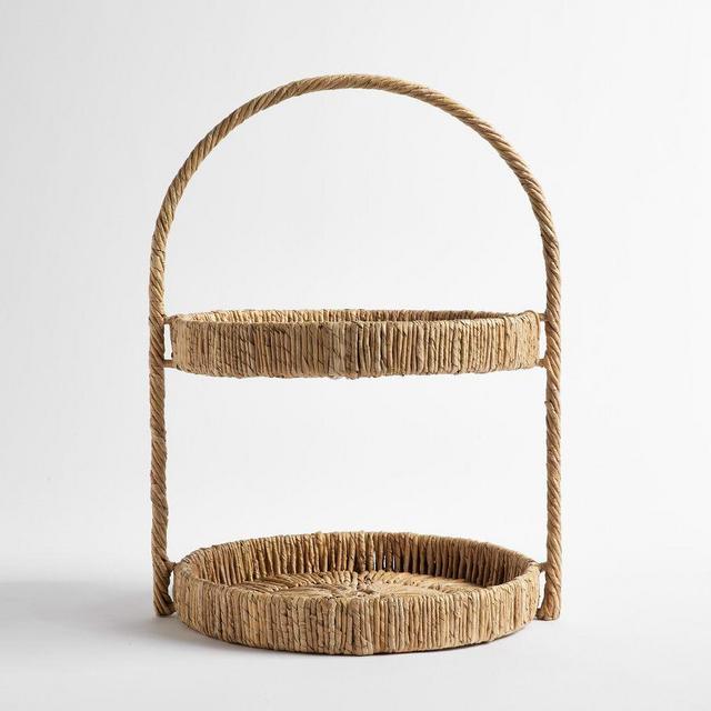 Malibu Handwoven Seagrass Tiered Stand