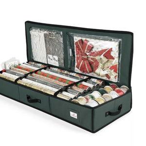 Hearth & Harbor Wrapping Paper Storage Container - Christmas Storage Bag with Interior Pockets - Gift Wrapping Organizer Storage Fits Up to 22 Rolls of 40" - Tear Proof Wrapping Paper Organizer - Macy's