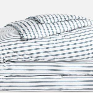 Classic Percale Duvet Cover, King, Color: Tandem Stripe in Storm