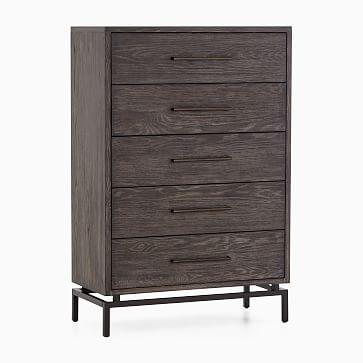 West Elm Washed Oak & Iron 5-Drawer Dresser (33.5")