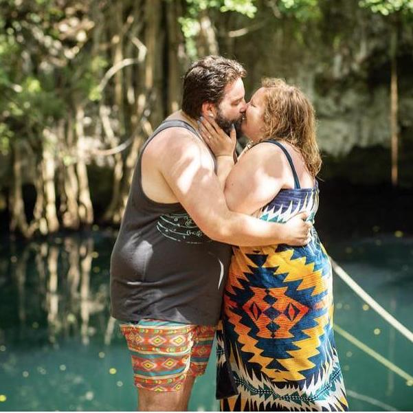 Right after Max proposed at Cenote Verde Lucero!