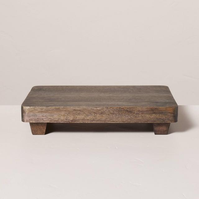 10"x13" Footed Wood Serving Trivet Pickled Black - Hearth & Hand™ with Magnolia