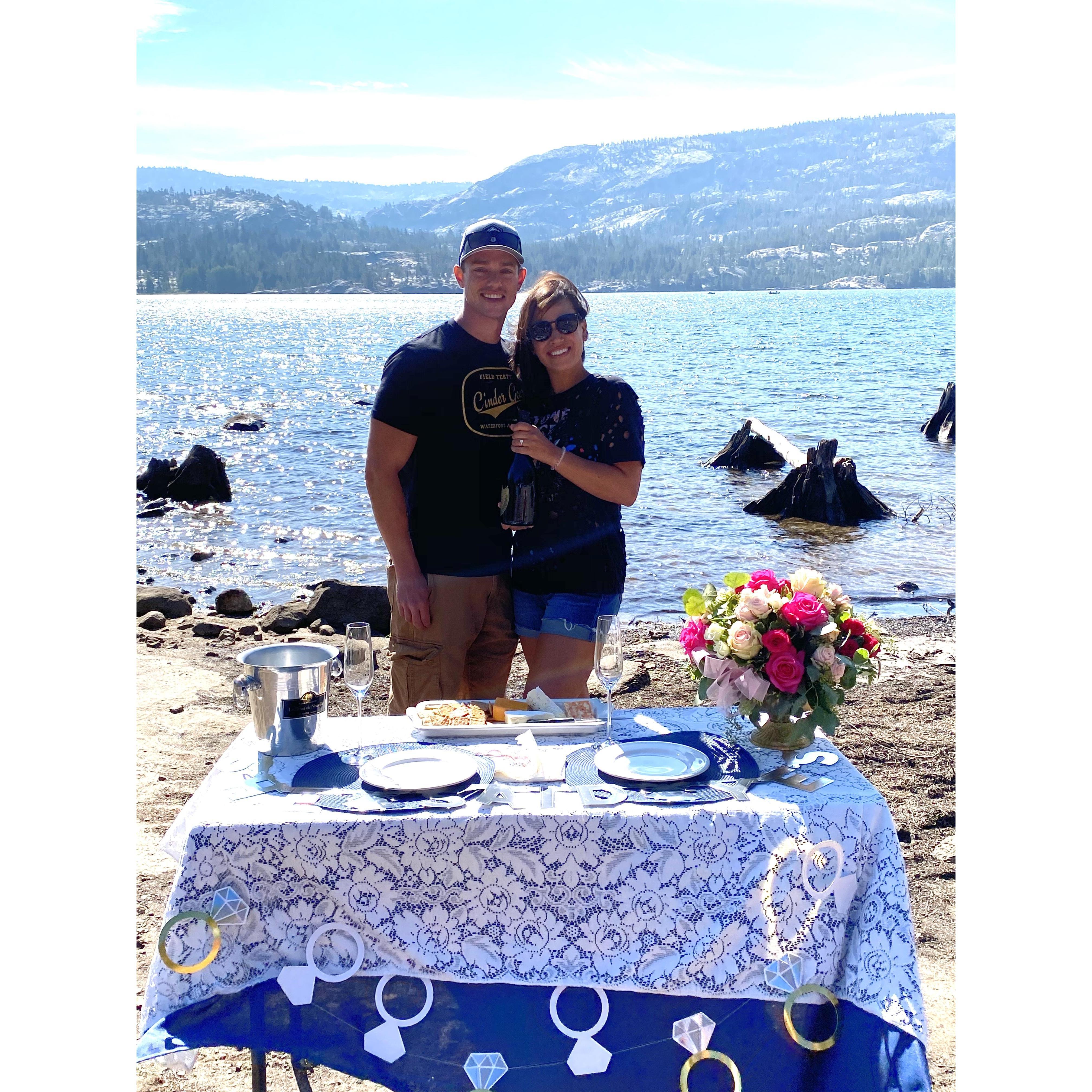Justin got a vintage champagne bucket, special place settings, and even used his grandmother's table cloth for a little extra special history!