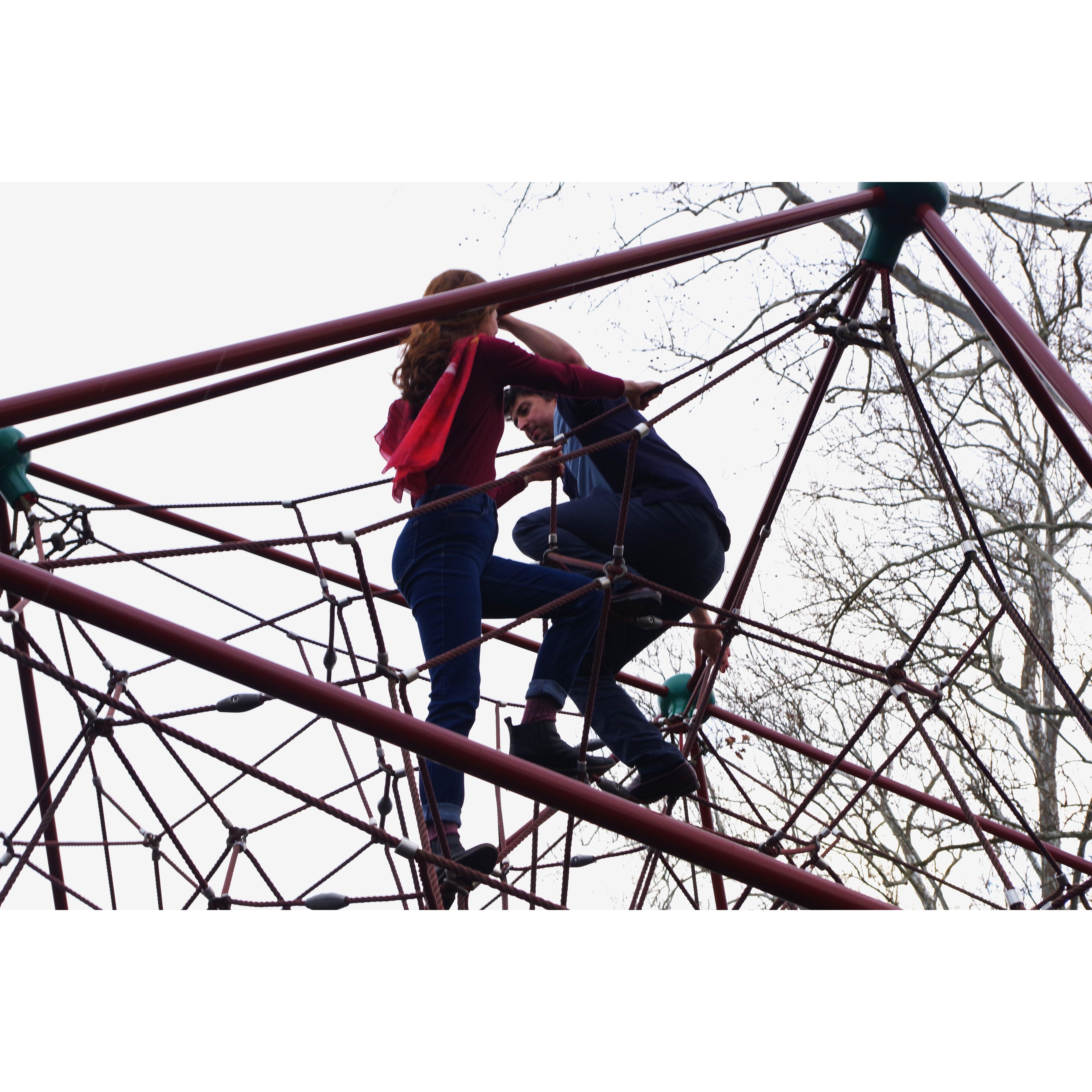 because we were at a park, we HAD to do some climbing!