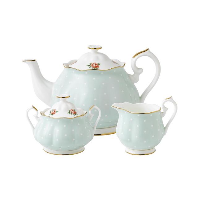 Royal Albert Old Country Roses Polka Rose 3 Piece Tea Set