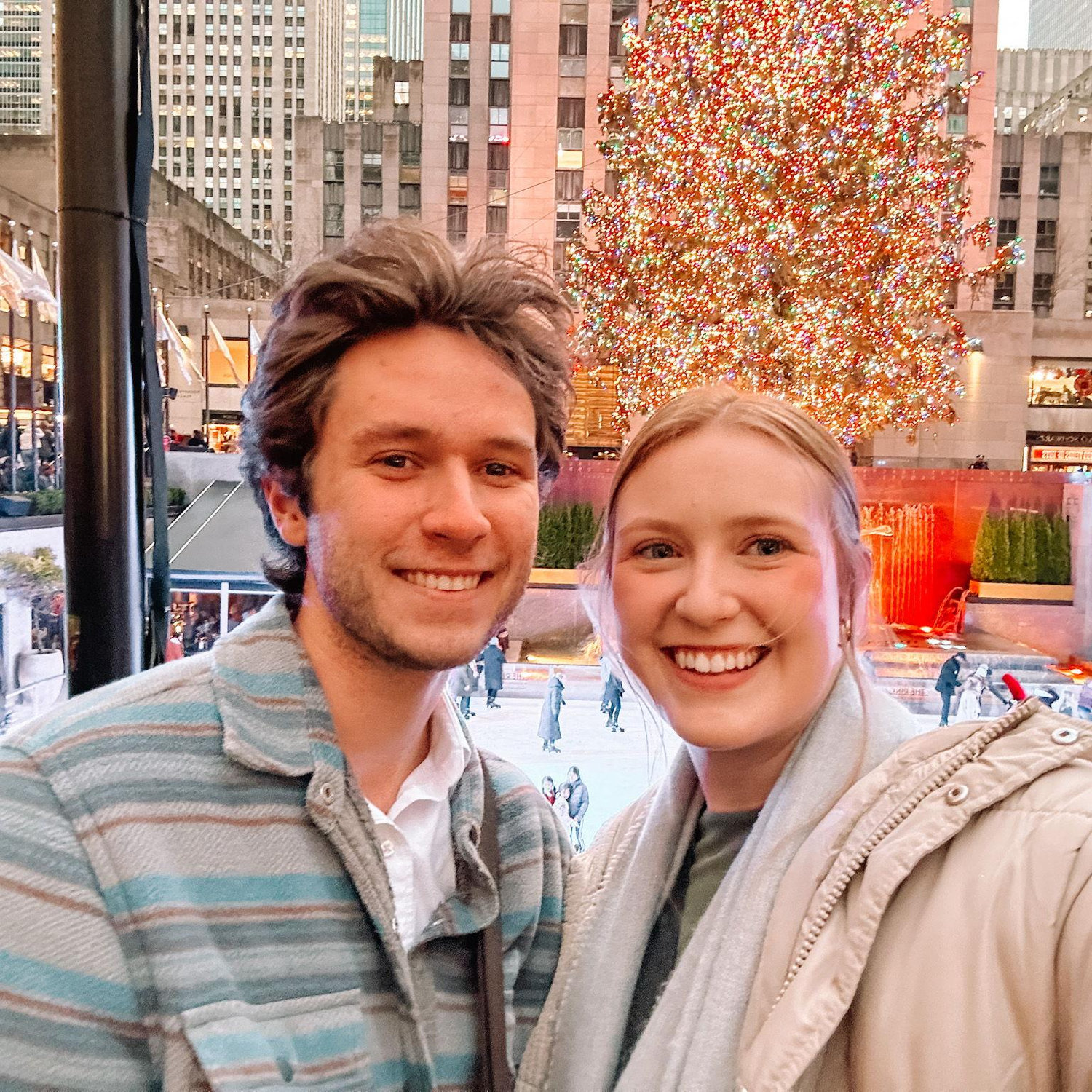 Checking out the tree at Rockefeller Center