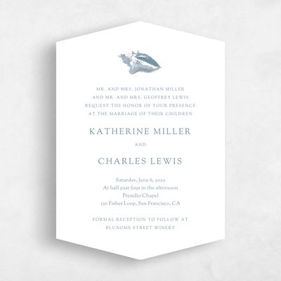 Blue Diamond Wedding Invitation - Wrightsville Portrait