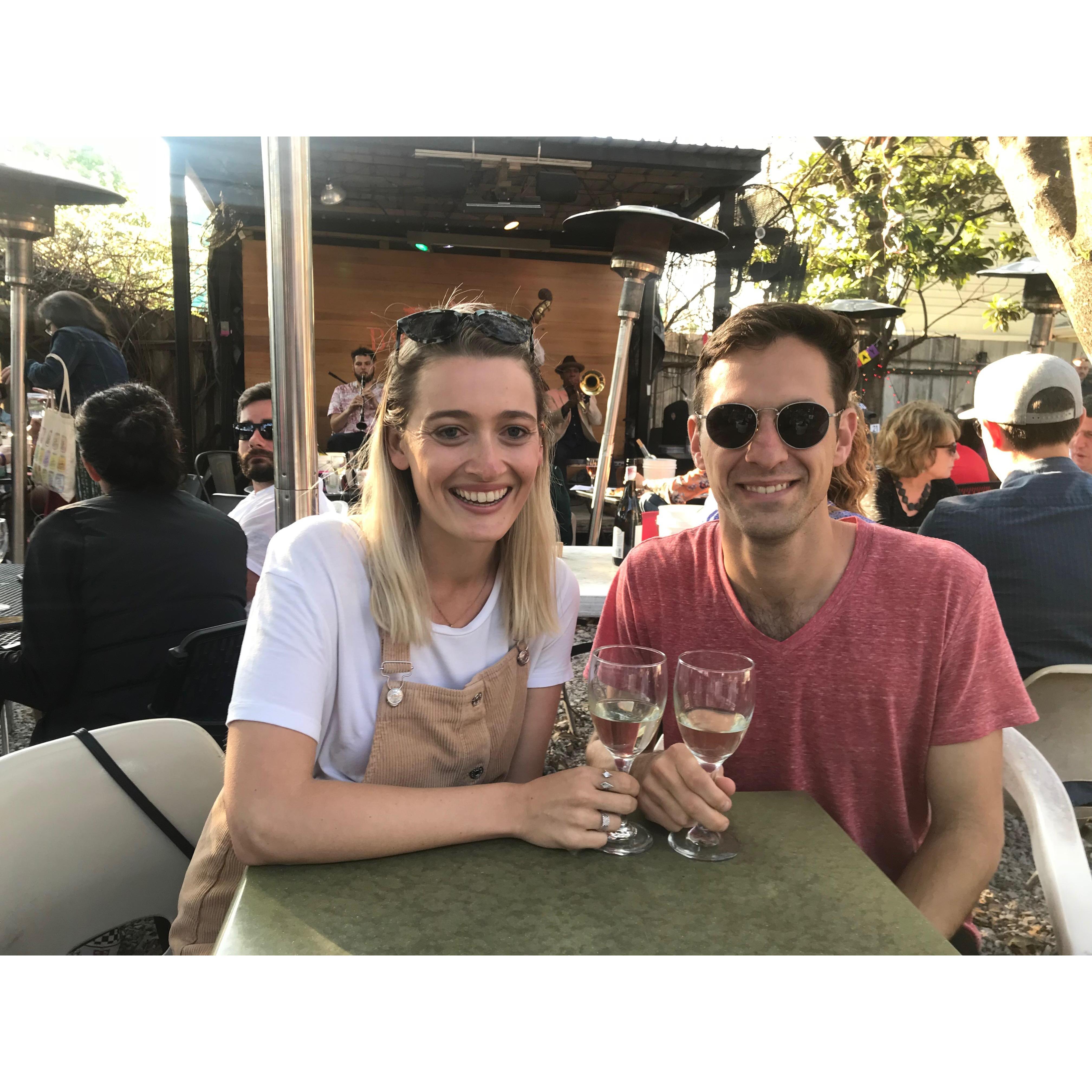Live jazz and lots of wine in New Orleans. March 2018