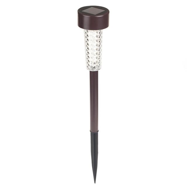 6 Textured LED Solar Path Lights - Bronze - Pure Garden
