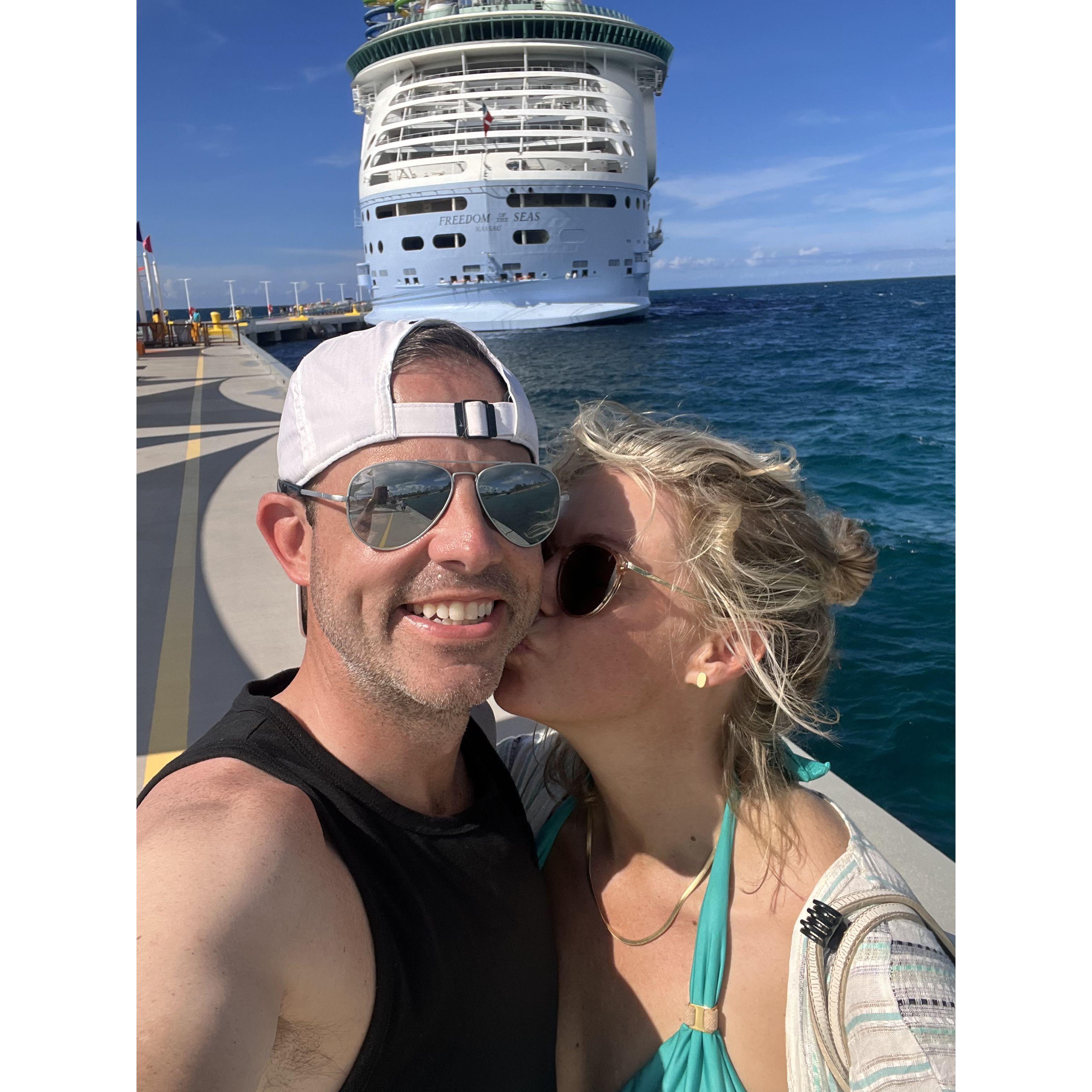 We went on a cruise to the Bahamas which inspired our wedding destination choice!