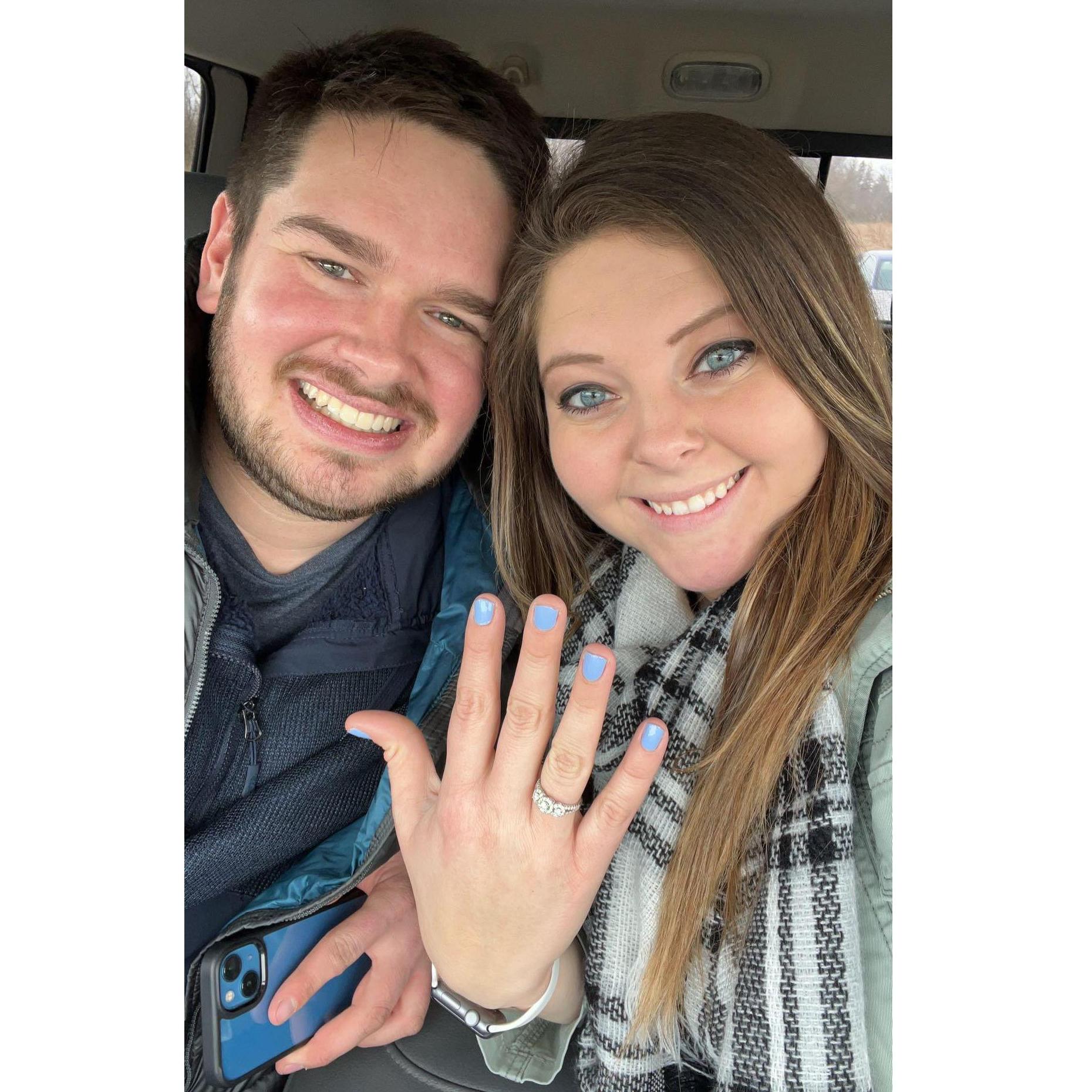 First selfie as an engaged couple