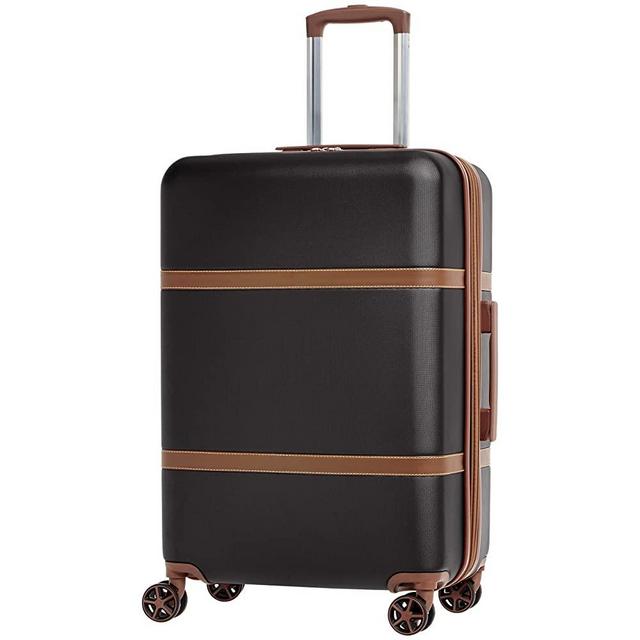 AmazonBasics Vienna Spinner Suitcase Luggage - Expandable with Wheels - 26.7 Inch, Black