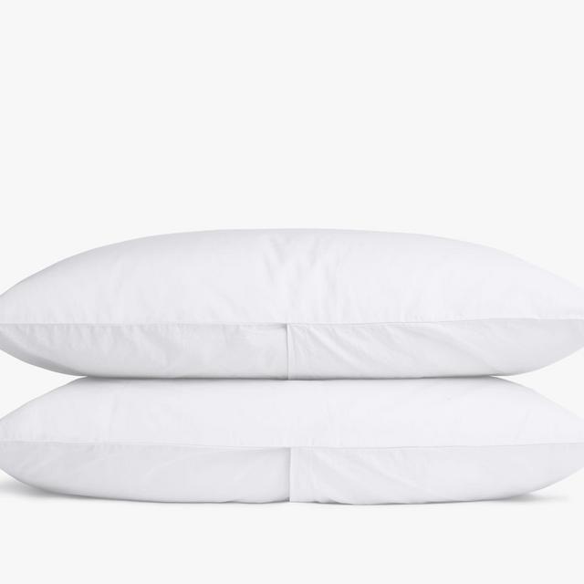 Percale Pillowcase Set: King / White / Back Envelope