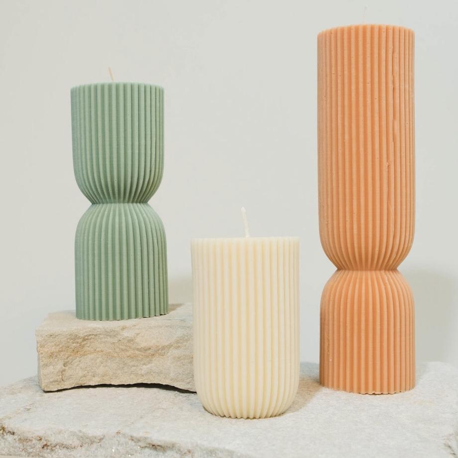 GREEN Aesthetic Pillar Candle