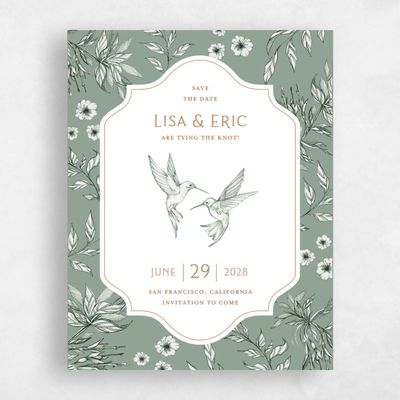 Sage, Green Wedding Save the Date - Brenton Portrait