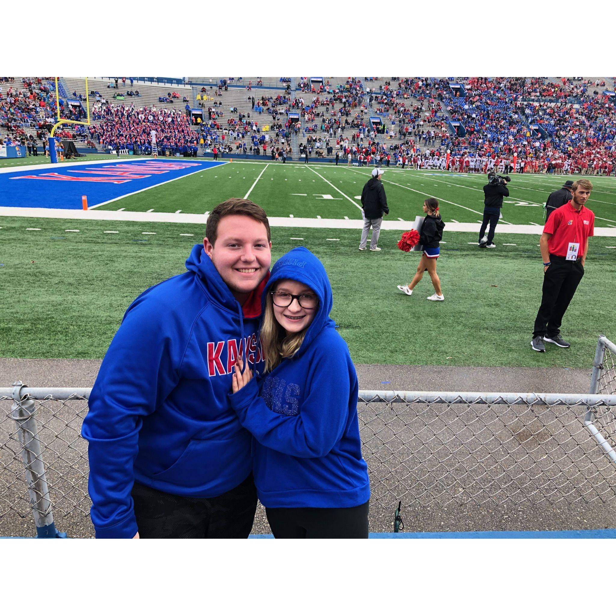 Kaylee and Tyler visiting KU their senior year of high school