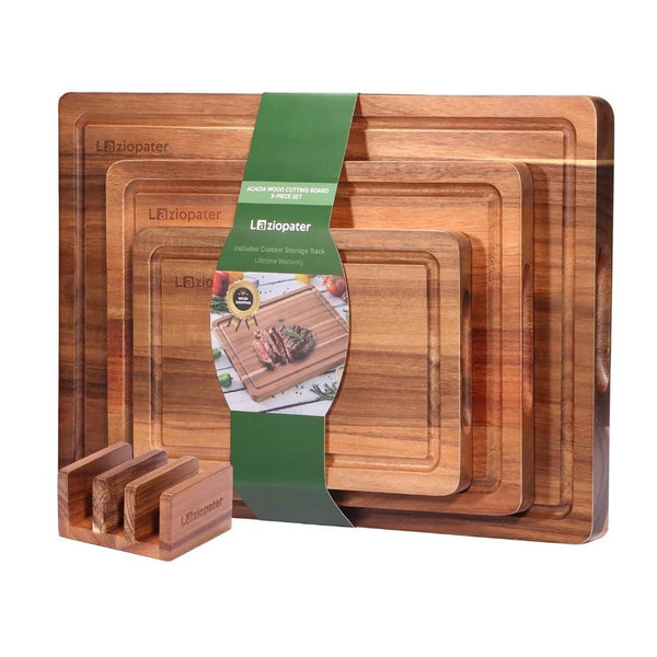 Acacia Wood Cutting Board Set
