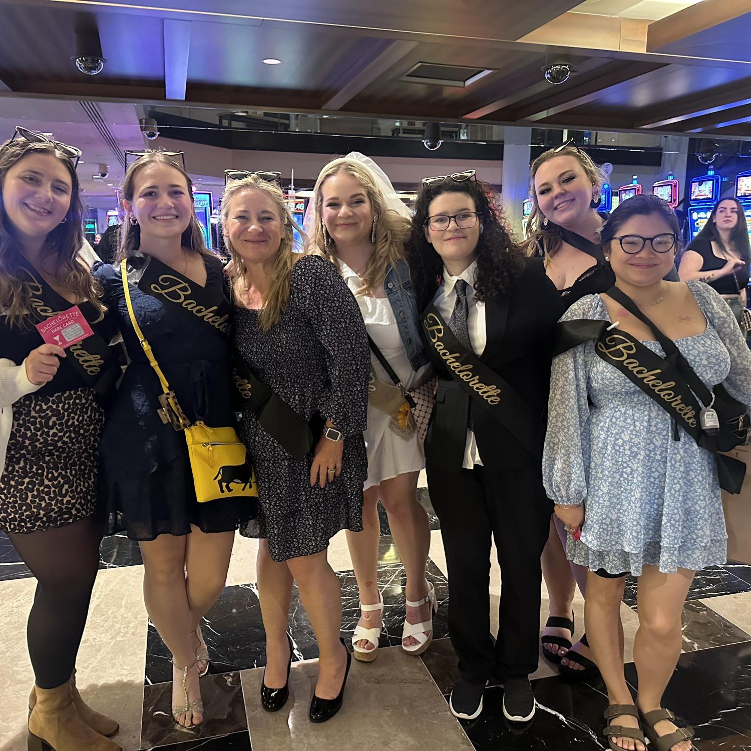 Bachelorette squad in casino