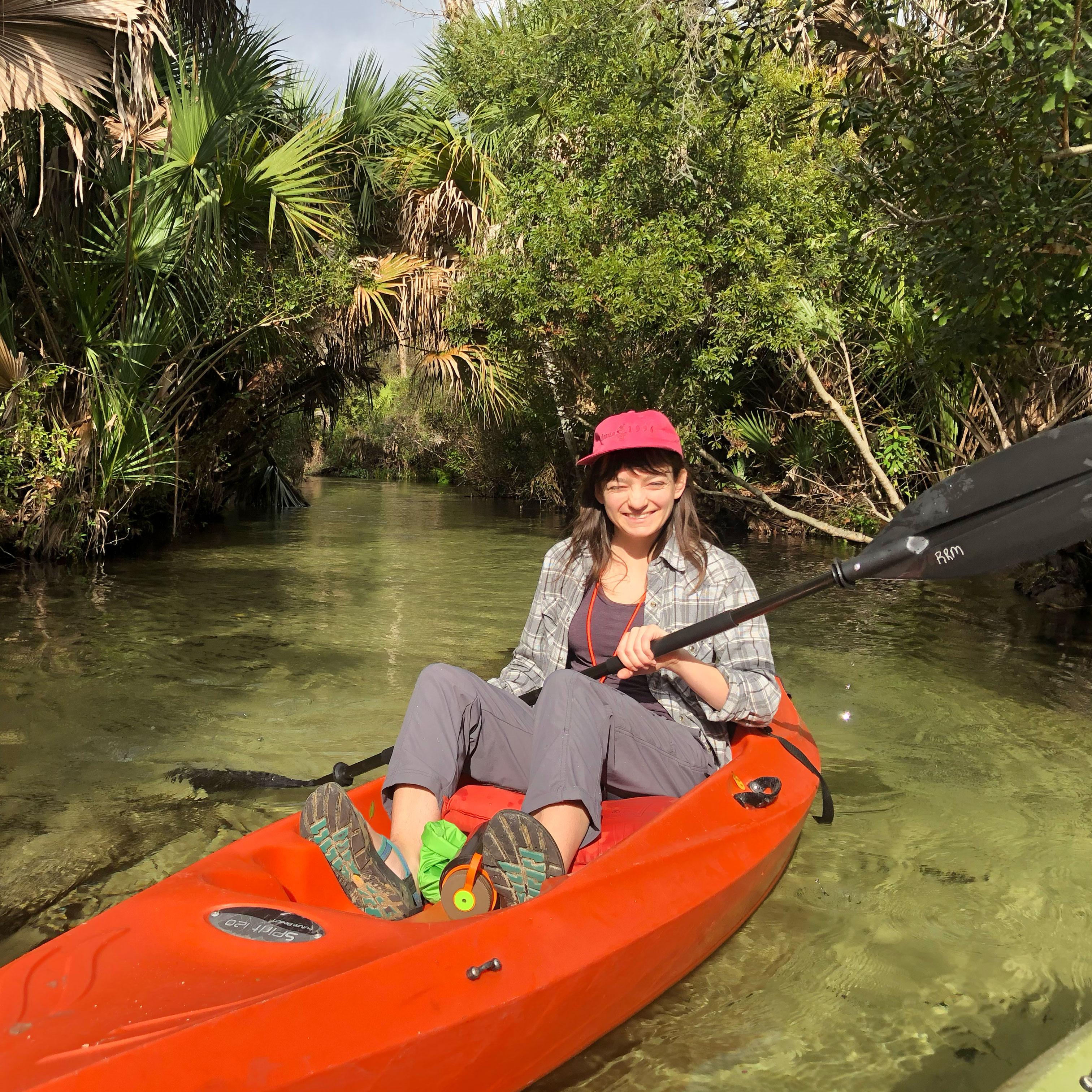 Kayaking on our first big trip together, to Ocala National Forest in Florida (2019)