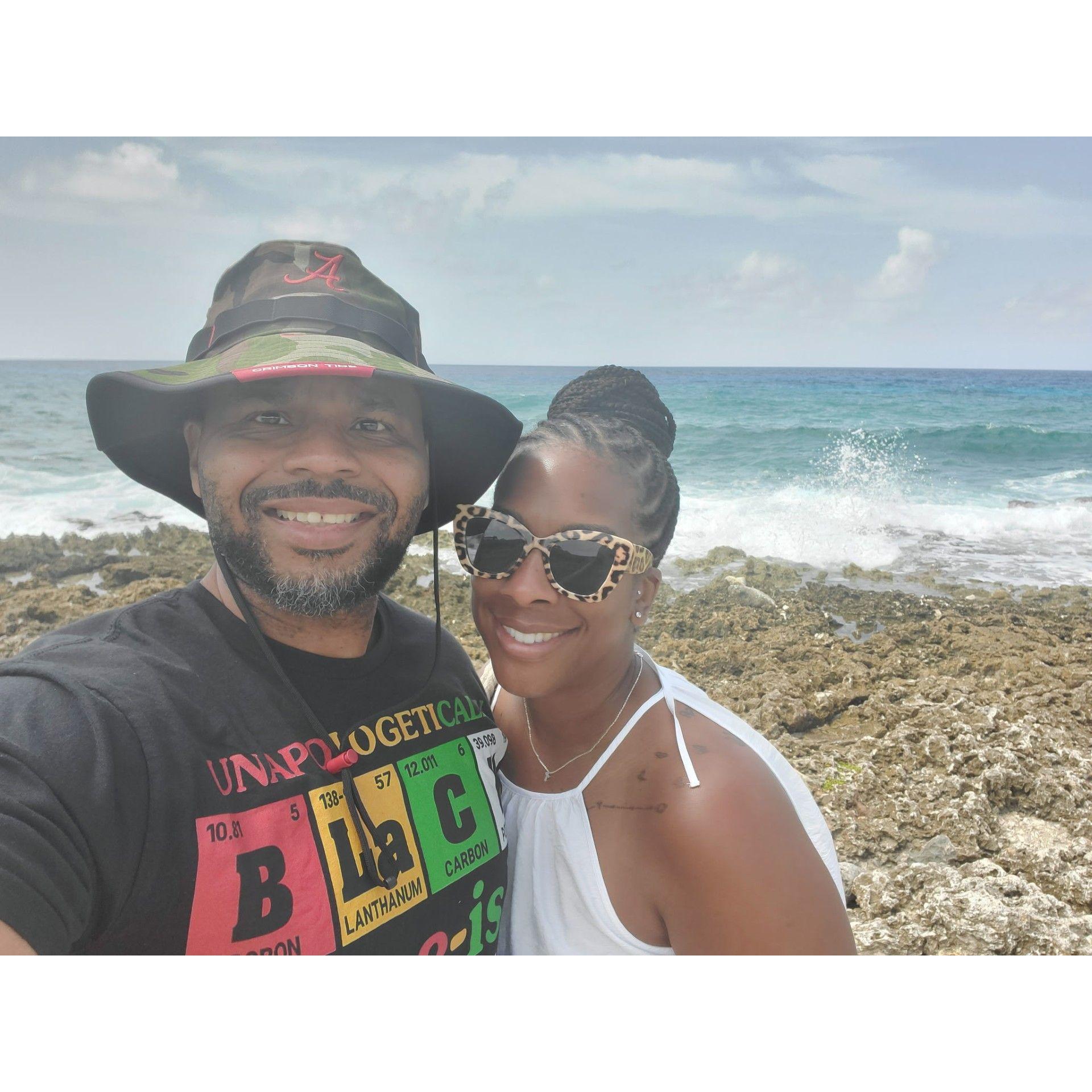 Hanging out at the blow holes in Grand Cayman