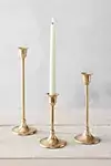 Antiqued Brass Candlestick, Tall (Large)