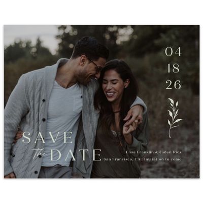 Green Simple Wedding Digital Save the Date - Aneci Photo
