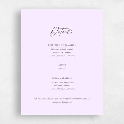 Light Lilac, Purple Wedding Enclosure - Ivor