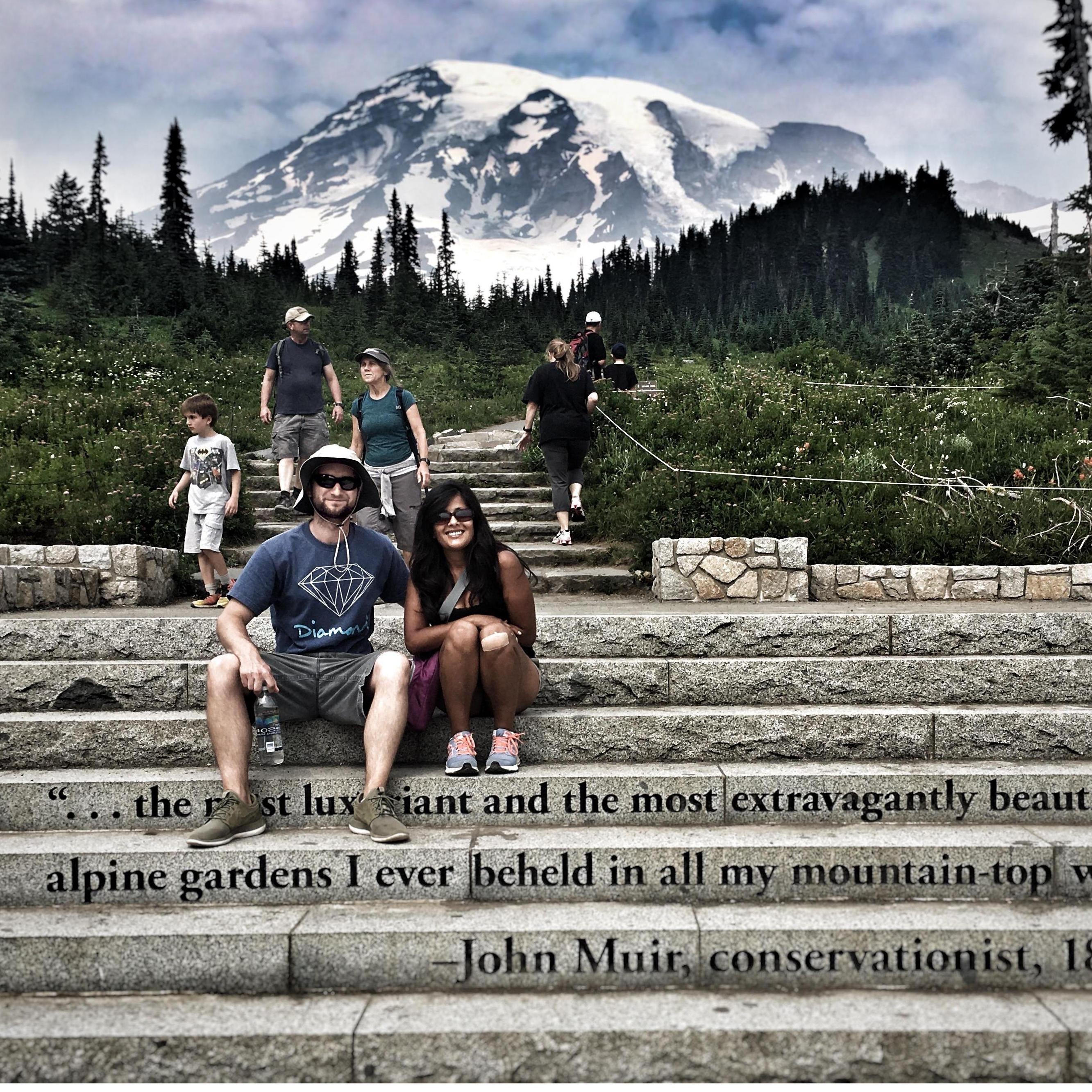 On the steps at Mt. Rainier