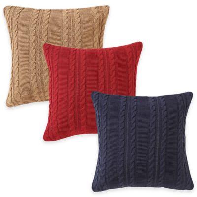 Dublin Knit Square Throw Pillow in Silver