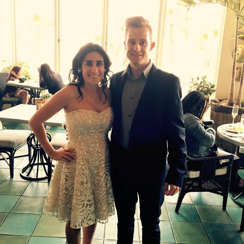 Our engagement dinner in Santa Monica