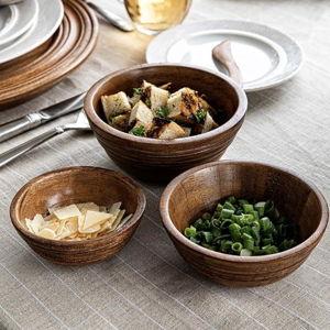 Juliska Bilbao Wood Nesting Bowl Set/3pc