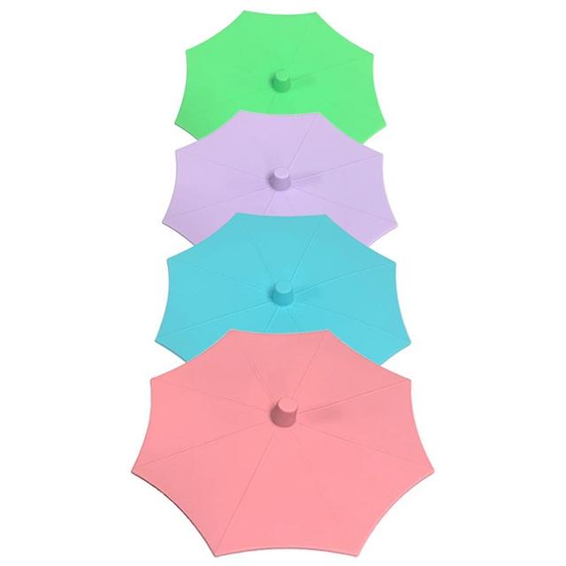 Silicone Cup Covers (Set of 4) ， Multicolored Silicone Lids for Mugs, Cups, Tea Pots,Flexible Mug Covers，Hot Cup Lids for Coffee & Tea