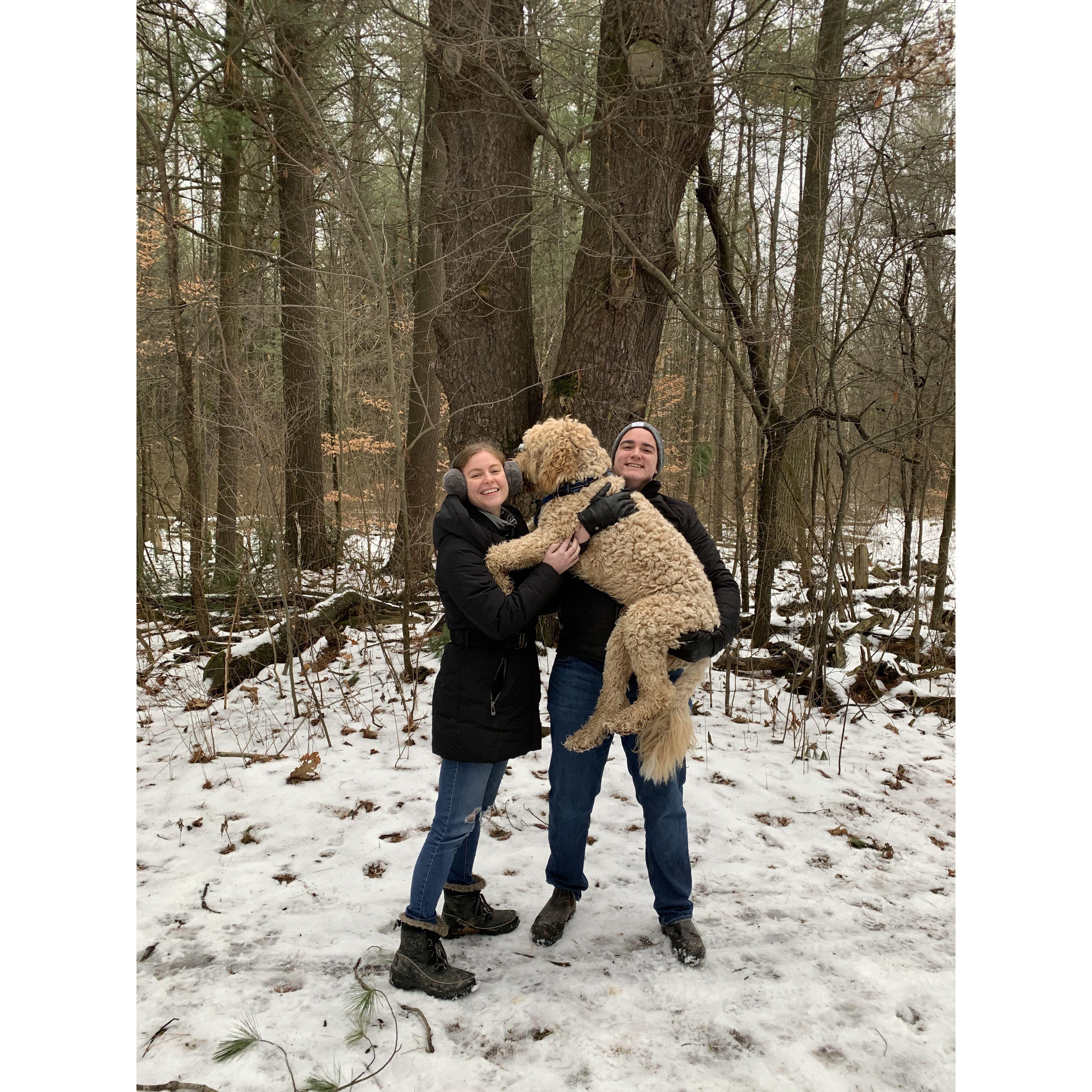 Our usual weekends involve grabbing coffees (which is a beverage Hannah never drank until she met Ben) and taking Gus for a walk. He used to be small enough to carry in our arms but now, not so much.