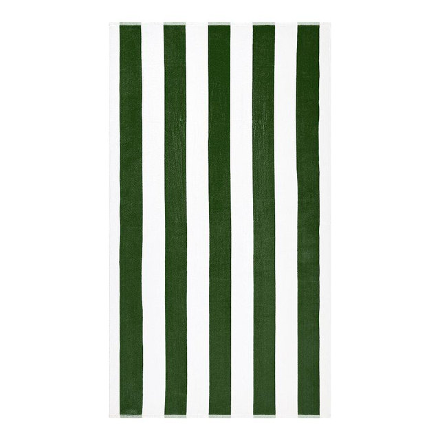 Classic Awning Striped BeachTowel, Deep Emerald