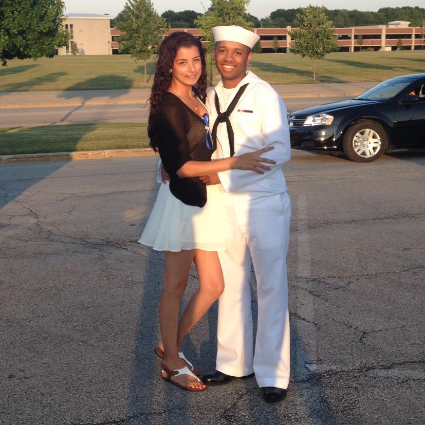 Brandon graduates Navy bootcamp.