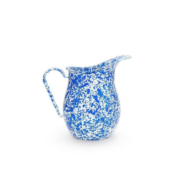 Marble/Splatter Large Pitcher, Blue Splatter