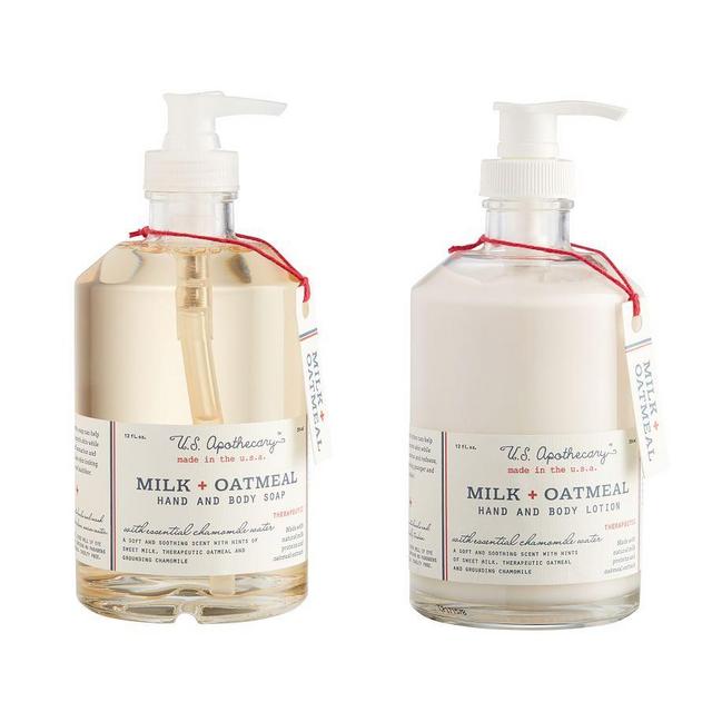 U.S. Apothecary Milk & Oatmeal Collection, Lotion & Soap Set
