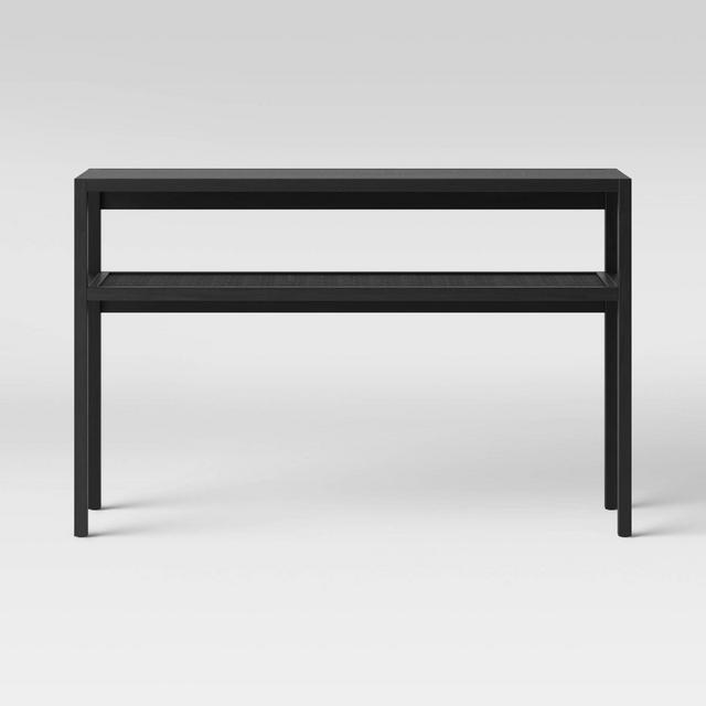 Warwick Narrow Console Table with Shelf Black - Threshold™