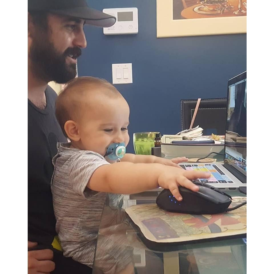 Nate loves his family and editing. This is Grey, Nate's nephew.