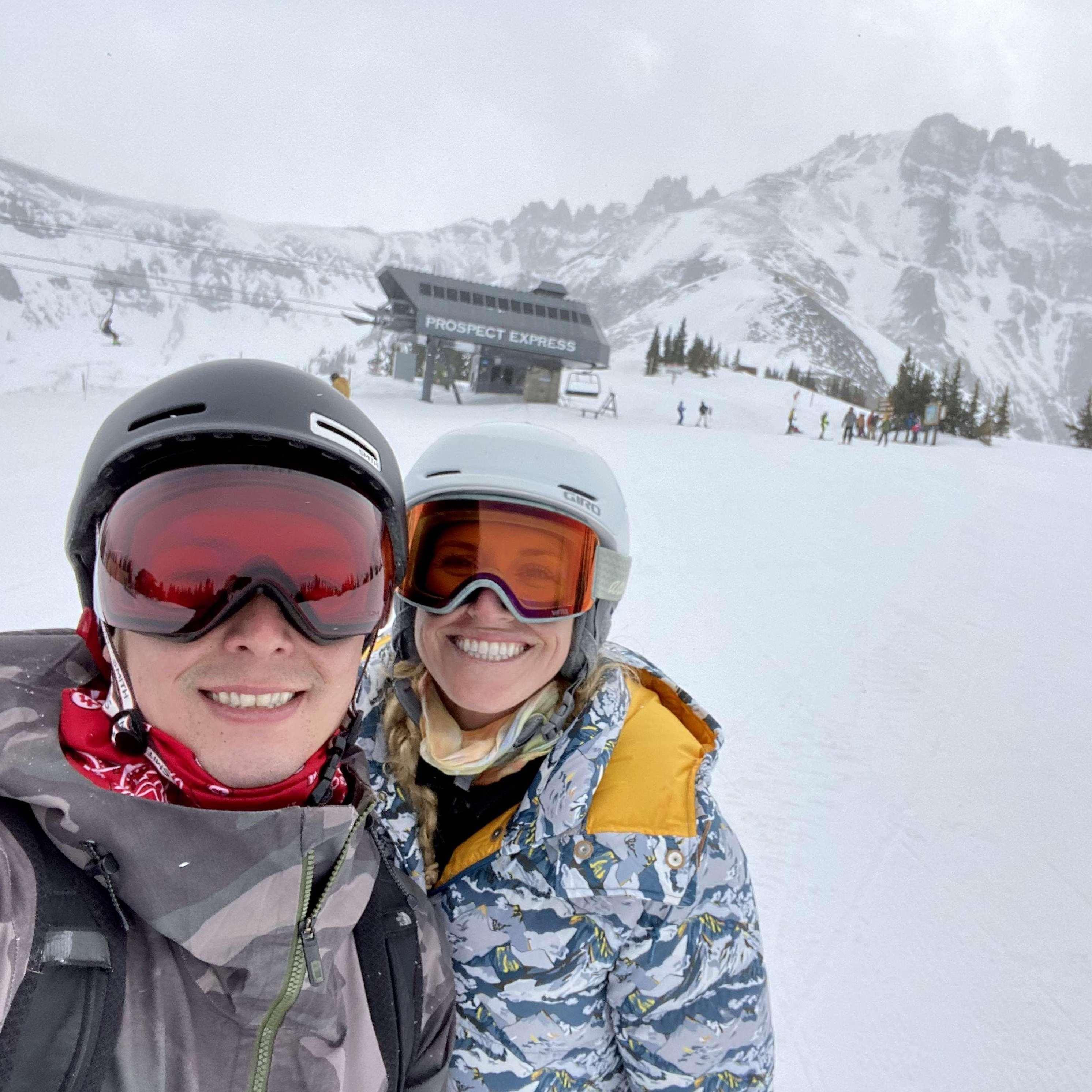 Snowboarding in Telluride, March 2021