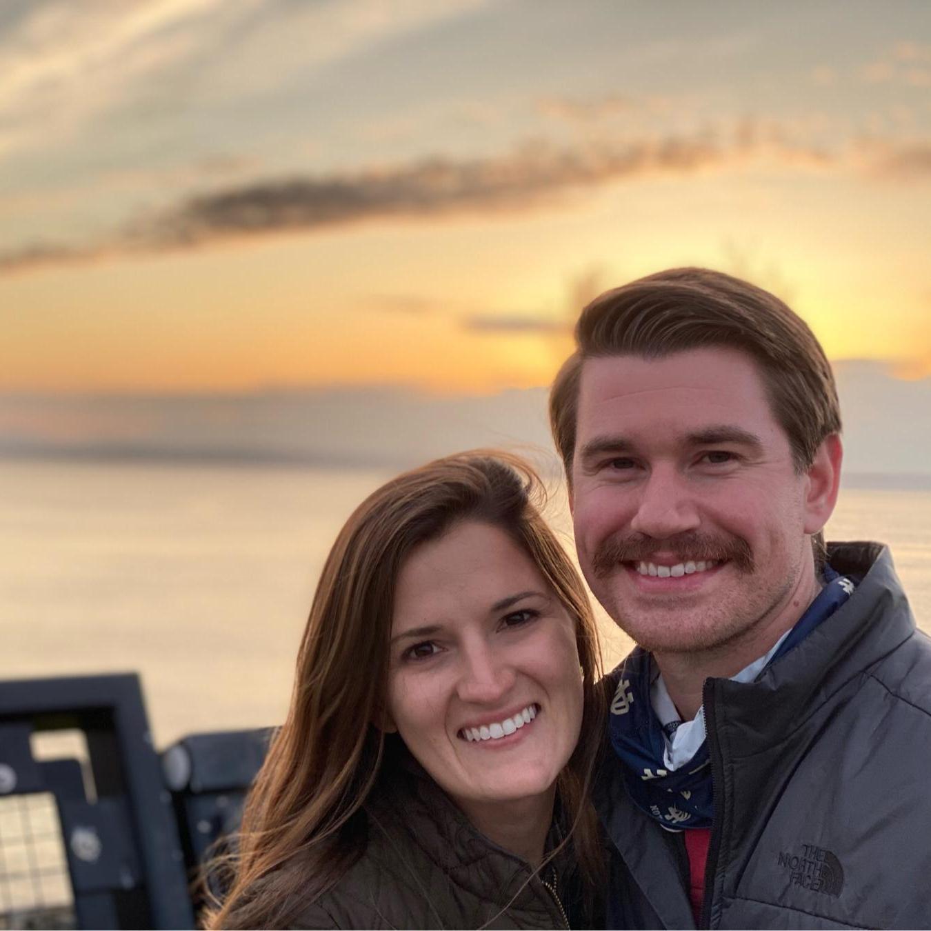 Seattle, 2021. Beautiful sunset dwarfed only by Mike's glorious mustache