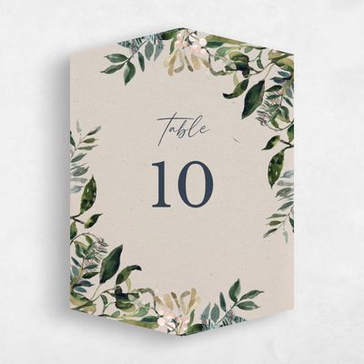 Beige Diamond Wedding Table Number - Buxton