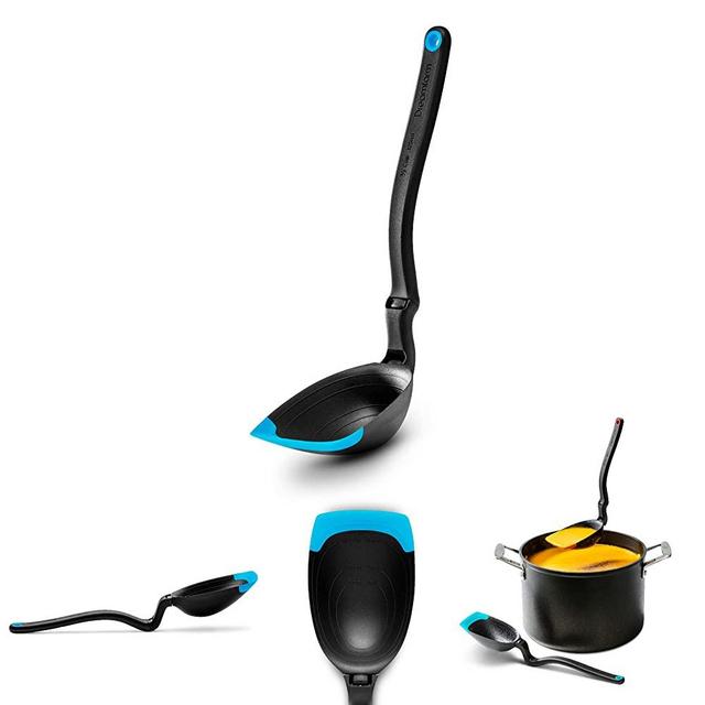 Dreamfarm Spadle | Non-Stick Cooking Spoon & Serving Ladle with Measurements | Silicone Ladle Spoon | Multifunctional Kitchen Cooking Spoon | Flexible Ladles For Cooking | Blue