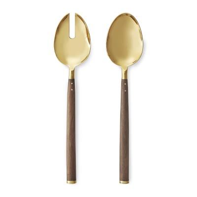 Gold & Wood Servers
